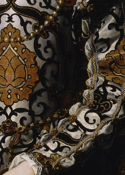 Portrait of Eleonora di Toledo (detail) by Bronzino, ca. 1545